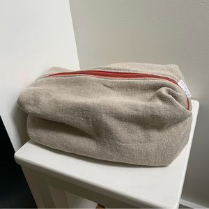 XL Linen makeup travel bag